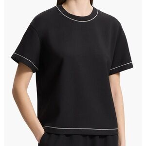 Theory Black Tee with White‎ Accents